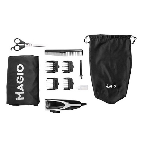 Машинка для стрижки волос MAGIO MG-184 проводная керамика титан 4 насадки