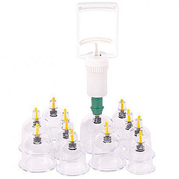 Вакуумные банки XK 12 штук для массажа от целлюлита для домашней терапии с насосом