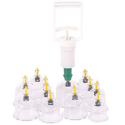 Вакуумные банки XK 12 штук для массажа от целлюлита для домашней терапии с насосом