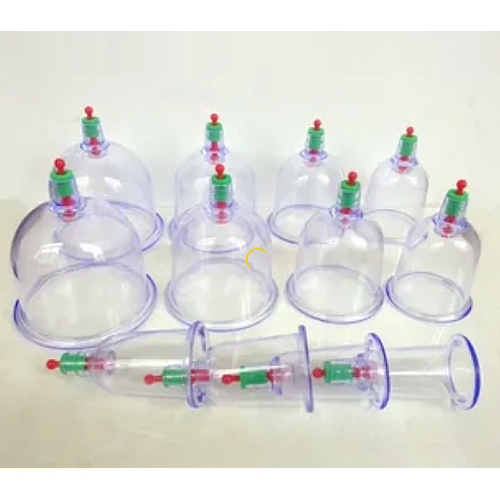 Вакуумные банки XK 12 штук для массажа от целлюлита для домашней терапии с насосом