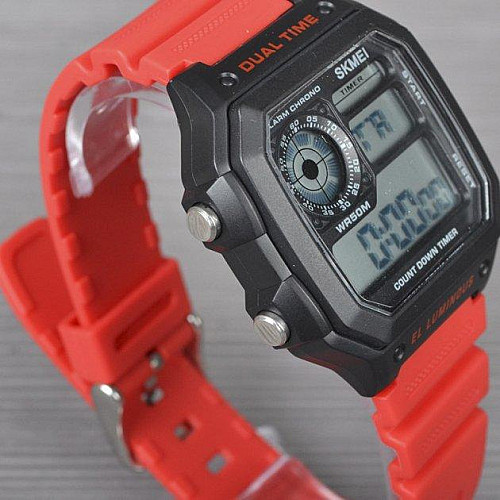 Часы спортивные водостойкие SKMEI 1299 черный с красным (IBW874BR)
