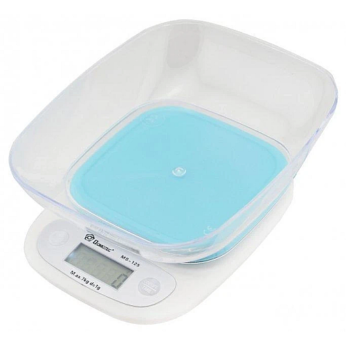 Електронні кухонні ваги Domotec MS-125 з чашею 7 кг Blue