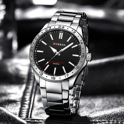 Часы мужские наручные CURREN HECTOR серебристый с чёрным циферблатом (IBW880SB)