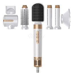 Мультистайлер No Brand Airwrap HS05 long, стайлер с 7 насадками Белый