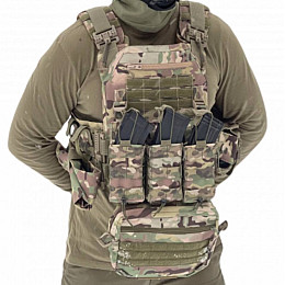 Плитоноска без плит з підсумками No Brand KR Cordura 1000D One Size Мультикам (1724442970)