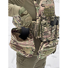 Плитоноска без плит з підсумками No Brand KR Cordura 1000D One Size Мультикам (1724442970)