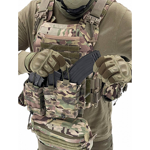 Плитоноска без плит з підсумками No Brand KR Cordura 1000D One Size Мультикам (1724442970)