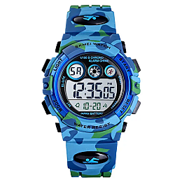 Детские спортивные часы Skmei 1547 Kids Светло-синий камуфляж