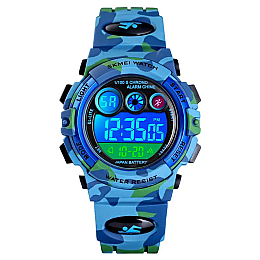 Детские спортивные часы Skmei 1547 Kids Светло-синий камуфляж