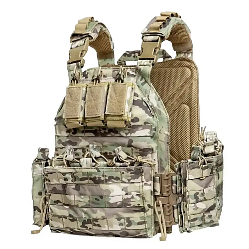 Плитоноска без плит з підсумками Yakeda One Size Мультикам (1771651517)