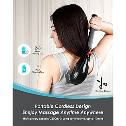 Массажер ручной для тела No Brand B-6 5 насадок Черный (1797877216)