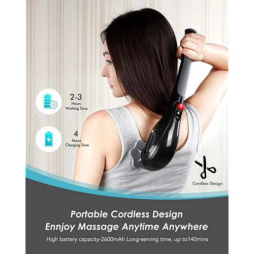 Массажер ручной для тела No Brand B-6 5 насадок Черный (1797877216)