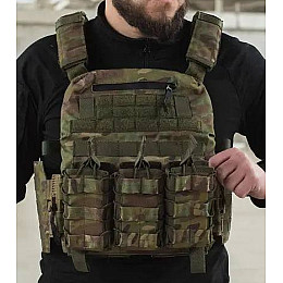 Плитоноска без плит з підсумками No Brand Molle One Size Мультикам (1833908812)