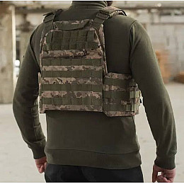 Плитоноска без плит з підсумками No Brand Molle One Size Піксель (1833928577)