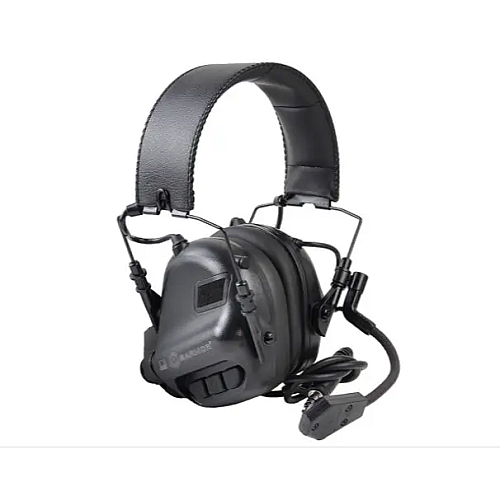 Тактичні активні навушники Earmor М32 + кріплення чебурашка OPS Core Чорний