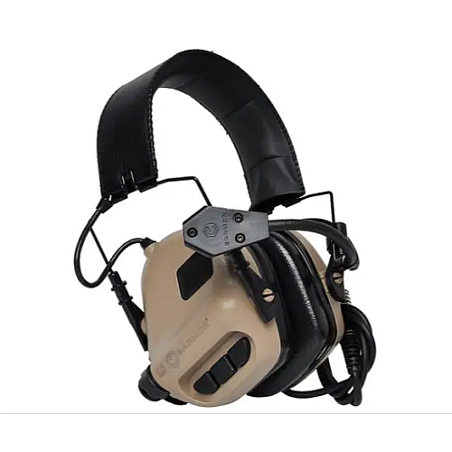 Тактичні активні навушники Earmor М32 + кріплення чебурашка OPS Core Койот
