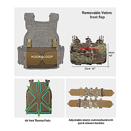 Плитоноска без плит з підсумками Yakeda One Size Мультикам (1874423504)