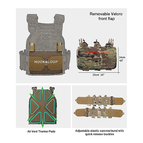 Плитоноска без плит з підсумками Yakeda One Size Мультикам (1874423504)
