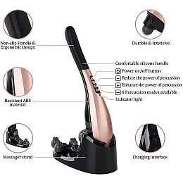 Массажер ручной вибрационный Benbo АМ-12 Коричневый (1887063773)