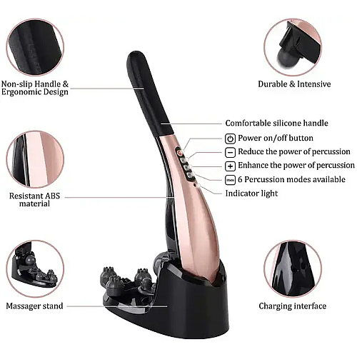 Массажер ручной вибрационный Benbo АМ-12 Коричневый (1887063773)