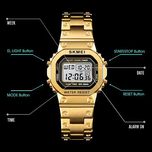Женские спортивные часы Skmei 1433 Singapore Золотистый