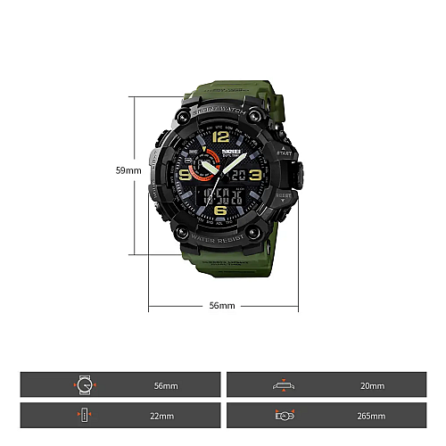 Мужские наручные часы Skmei 1520 Зеленый