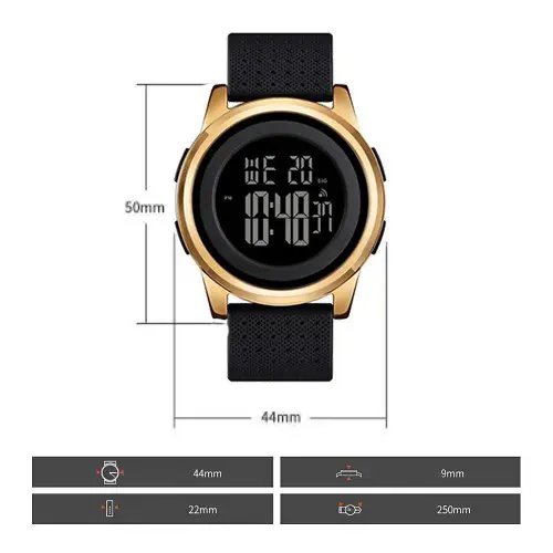 Чоловічі спортивні наручні годинники Skmei 1502 Золотистий