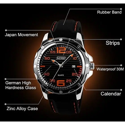 Чоловічі наручні годинники Skmei Robby Steel 0992S Чорний