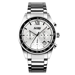 Часы наручные мужские Skmei Tandem 9096 Серебристый