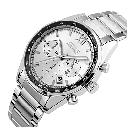 Часы наручные мужские Skmei Tandem 9096 Серебристый