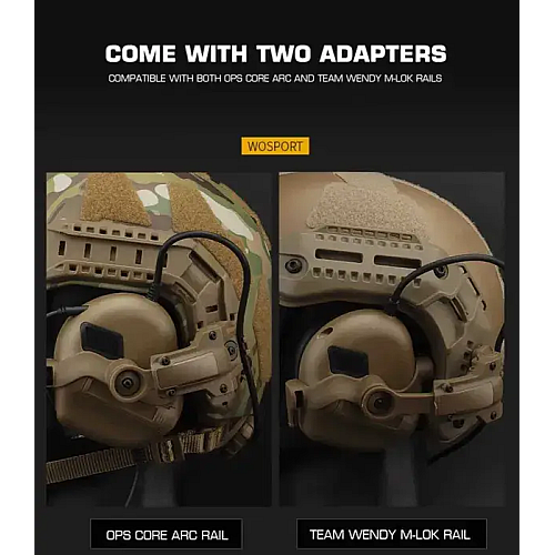 Універсальний адаптер для кріплення активної гарнітури на рейки шолома OPS Core Золотистий оливковий