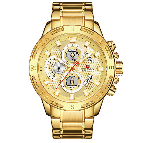 Часи чоловічі наручні Naviforce Golden Gate NF9165 Gold NF9165 G/G (15210-hbr)