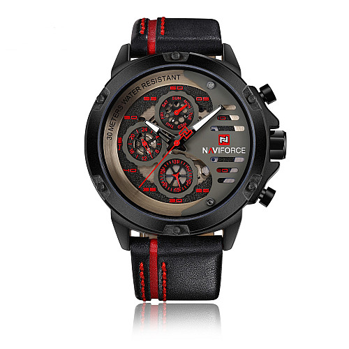 Часы мужские наручные Naviforce Libre NF9110 Black Red NF9110 B/R/B (15209-hbr)