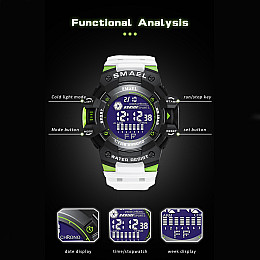 Часы наручные мужские Smael 8050 White (15201-hbr)