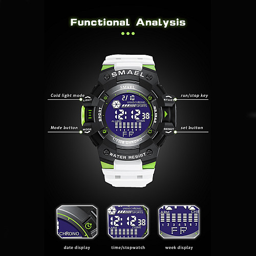 Часы наручные мужские Smael 8050 White (15201-hbr)