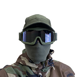 Тактична ударостійка маска Daisy з трьома змінними лінзами 3 мм Армійські окуляри олива