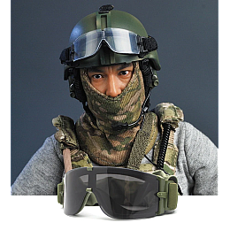 Тактичні захисні окуляри маска Daisy зі змінними лінзами Панорамні незапотівані Олива