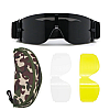 Тактичні захисні окуляри маска Daisy зі змінними лінзами Панорамні незапотіваючі чорні