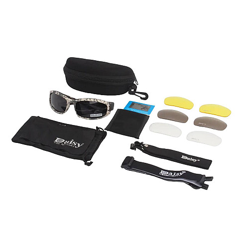 Захисні тактичні окуляри 7 комплектів лінз Daisy X7-X піксель товщина лінз 2 мл збільшена товщина