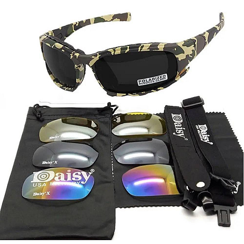 Захисні тактичні окуляри 7 комплектів лінз Daisy X7-X камуфляж товщина лінз 2 мл