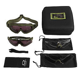 Захисні окуляри та маска 2 в 1 тактичні Si Ballistic M Frame Oakley олива