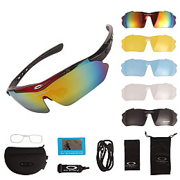 Захисні окуляри тактичні з поляризацією Oakley red 5 лінз One sizе