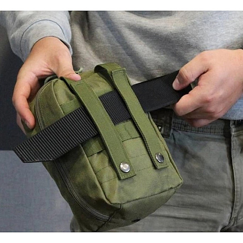 Сумка під аптечку тактична на липучці швидкознімна Solve 20.5x15x10 смОлива D3-MED-01
