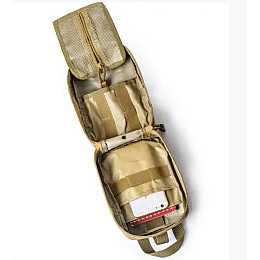 Сумка під аптечку тактична на липучці швидкознімна Solve 20.5x15x10 см Койот D3-MED-02