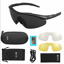 Тактичні Окуляри 5.11 Tactical Aileron Shield з 3 лінзами чорна оправа з поляризацією