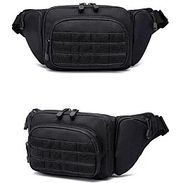 Бананка нагрудная поясная тактическая Черная А201 Solve 43х16х8 см