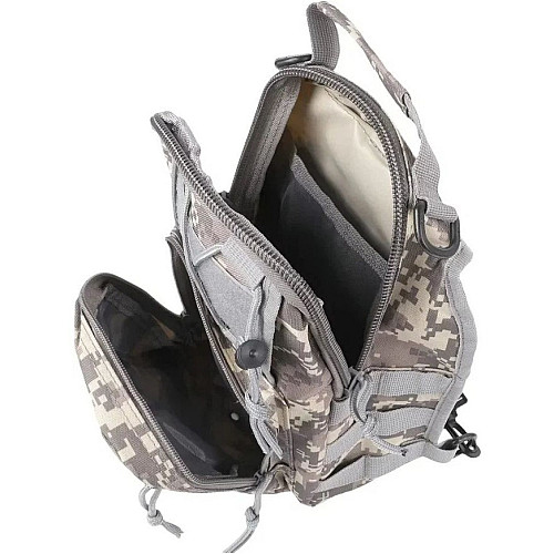 Сумка тактична через плече Сірий піксель Solve 28х19х10 см A745