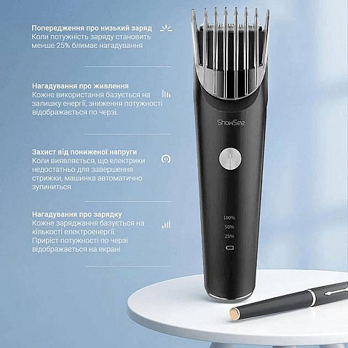Машинка для стрижки волос Xiaomi ShowSee Black (C2-BK)