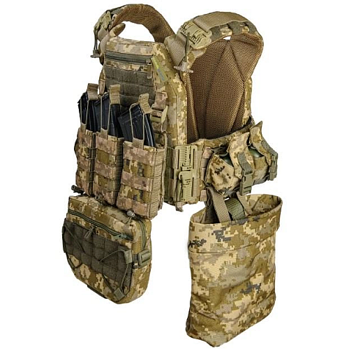 Плитоноска з підсумками без плит No Brand One Size Піксель (2013918643)