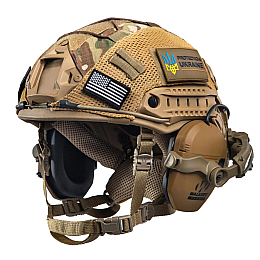 Комплект шлем FAST Team Wendy NIJ IIIA/наушники Walkers Razor/креплення Чебурашки/кавер S Мультикам